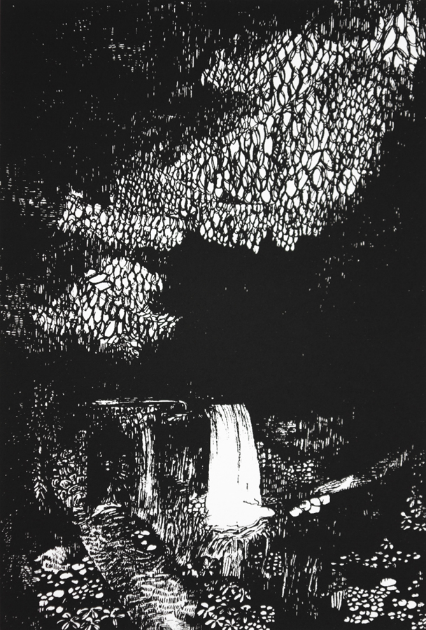 Rozemarijn Westerink - Cascade, screenprint on paper, 24 x 16 cm, 2019